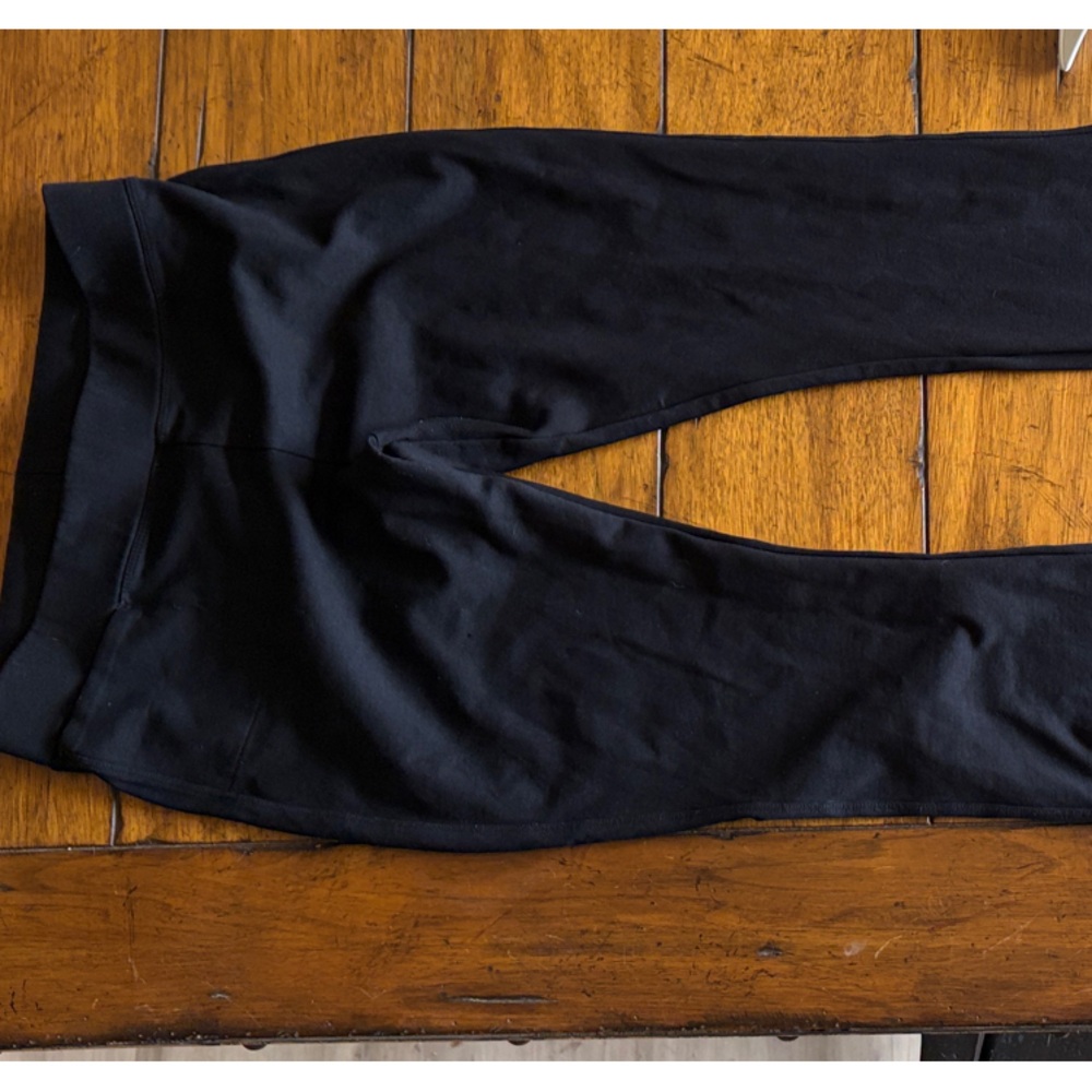 American Giant Black Cropped   Ponte kick flare pant  with waistband pocket